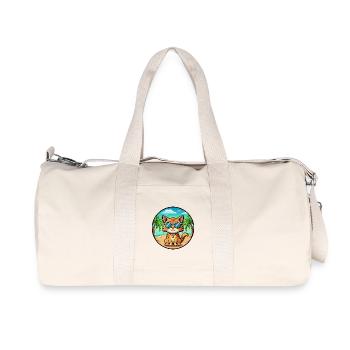 Munchkin Katzenrasse Cartoon Sonnenbrille Strand - Recycelte Canvas-Sporttasche von Stanley/Stella - Naturweiß - Vorne