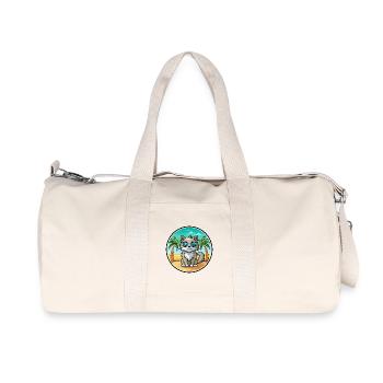 Laperm Katzenrasse Cartoon Sonnenbrille Strand - Recycelte Canvas-Sporttasche von Stanley/Stella - Naturweiß - Vorne