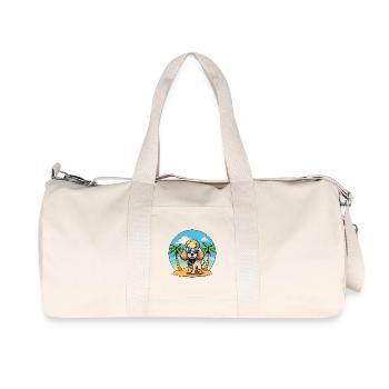 Pudel Hund Lustige Cartoon Sommer Strand Sonnenbrille - Recycelte Canvas-Sporttasche von Stanley/Stella - Naturweiß - Vorne