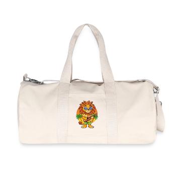 Funny Lion Cartoon Summer Beach Sunglasses Guitar - Recycled Canvas Sports Bag by Stanley/Stella - natural - Front