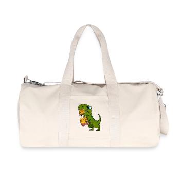 Cadeau de restauration rapide de pizza de dinosaure Dino - Sac de sport en toile recyclée Stanley/Stella - blanc naturel - Devant