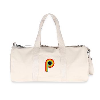 Rayures design rétro P - Sac de sport en toile recyclée Stanley/Stella - blanc naturel - Devant