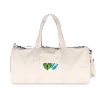 Brésil Bavière Drapeau Coeur utilisé - Sac de sport en toile recyclée Stanley/Stella - blanc naturel - Devant