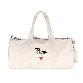 DAD. FATHER'S DAY. HAPPY FATHER'S DAY. HAPPY BIRTHDAY. - Recycled Canvas Sports Bag by Stanley/Stella - natural - Front