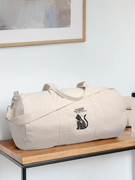 Schnurrrsalabimbam - Gib mir Snacks! - Katze - Recycelte Canvas-Sporttasche von Stanley/Stella - Naturweiß - Vorne