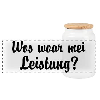 Wos Woar Mei Leistung Grasser Meischberger - Panorama Keksdose mit Holzdeckel - Weiß - Vorne