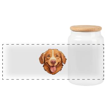 Nova Scotia Ente Tolling Retriever Hund Rasse Wasser - Panorama Keksdose mit Holzdeckel - Weiß - Vorne