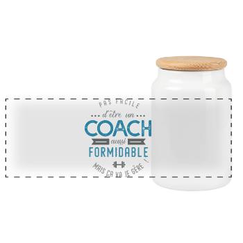 COACH entraineur sportif cadeau - Boîte à biscuits avec couvercle en bois - blanc - Devant