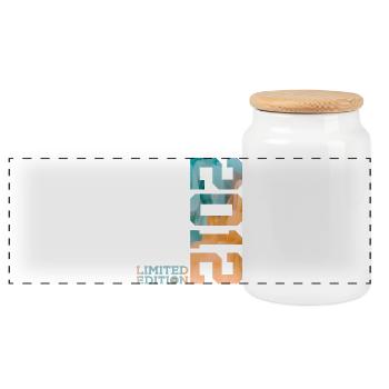 14TH BIRTHDAY LIMITED EDITION 2012 - Panoramic Cookie Jar with Wooden Lid - white - Front