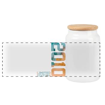 16TH BIRTHDAY LIMITED EDITION 2010 - Panoramic Cookie Jar with Wooden Lid - white - Front