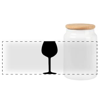 Wine Glass Black Grapevine Wine Gift - Panoramic Cookie Jar with Wooden Lid - white - Front