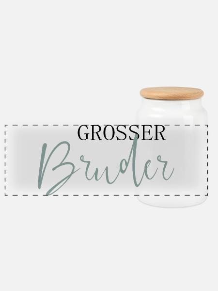 Großer Bruder - Panorama Keksdose mit Holzdeckel - Weiß