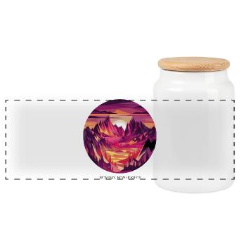 Neuer Tag, neue Höhen - Panorama Keksdose mit Holzdeckel - Weiß - Vorne