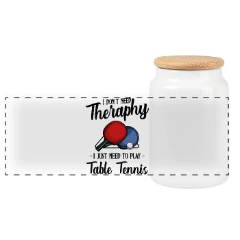 Table tennis - Panoramic Cookie Jar with Wooden Lid - white - Front