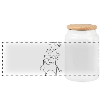 Bremer Stadtmusikanten Linien - Boîte à biscuits avec couvercle en bois - blanc - Devant