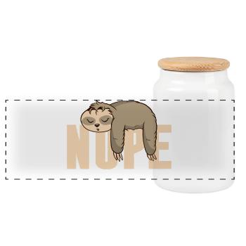 Non paresseux - Boîte à biscuits avec couvercle en bois - blanc - Devant