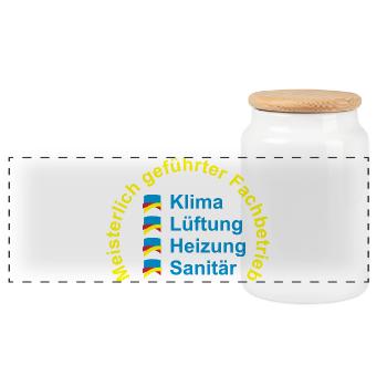 Klima Lüftung Heizung Sanitär - Meisterlich - Panorama Keksdose mit Holzdeckel - Weiß - Vorne
