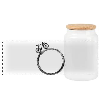 Cyclisme Vélo Vélo Sport Cyclisme Cycliste Cyclisme - Boîte à biscuits avec couvercle en bois - blanc - Devant