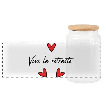 RETRAITE. RETRAITE. RETRAITEE. RETRAITE - Boîte à biscuits avec couvercle en bois - blanc - Devant