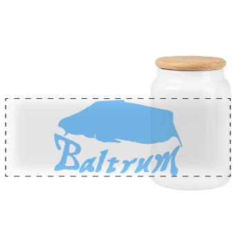 Baltrum Tattoo - Panoramic Cookie Jar with Wooden Lid - white - Front