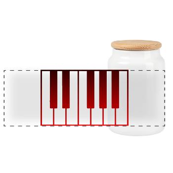 Musikinstrument - Klavier - Panorama Keksdose mit Holzdeckel - Weiß - Vorne