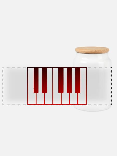 Musikinstrument - Klavier - Panorama Keksdose mit Holzdeckel - Weiß