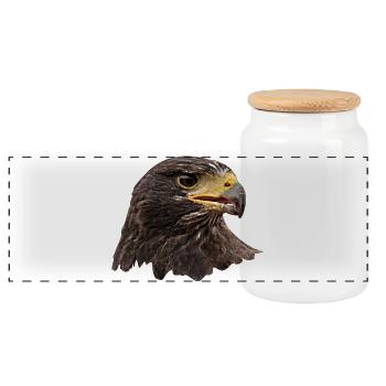 Aigle, Faucon, Fauconnerie, Oiseau de proie de fauconnerie, Brun - Boîte à biscuits avec couvercle en bois - blanc - Devant
