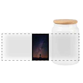 Black Sky Photo Science Fiction - Panorama Keksdose mit Holzdeckel - Weiß - Vorne