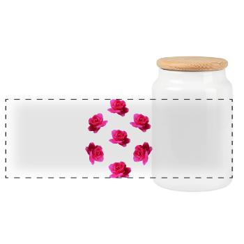 pink roses - Panorama Keksdose mit Holzdeckel - Weiß - Vorne