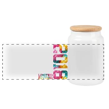 8TH BIRTHDAY LIMITED EDITION 2018 - Panoramic Cookie Jar with Wooden Lid - white - Front