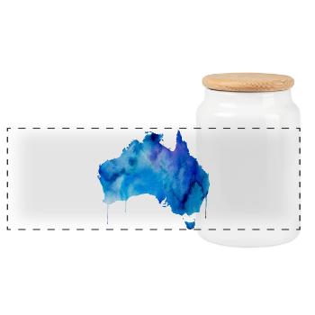 Australien - Panorama Keksdose mit Holzdeckel - Weiß - Vorne