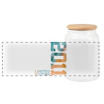 15TH BIRTHDAY LIMITED EDITION 2011 - Panoramic Cookie Jar with Wooden Lid - white - Front