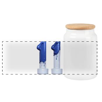 NO. 11 NUMBER 11 BLUE WHITE 11TH BIRTHDAY - Panoramic Cookie Jar with Wooden Lid - white - Front