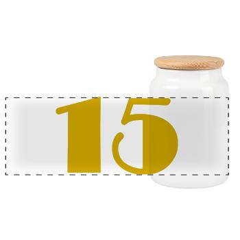15. 15 YEARS. 15th ANNIVERSARY. 15 YEAR ANNIVERSARY. - Panoramic Cookie Jar with Wooden Lid - white - Front