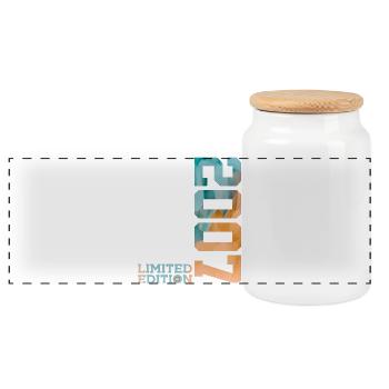 19TH BIRTHDAY LIMITED EDITION 2007 - Panoramic Cookie Jar with Wooden Lid - white - Front
