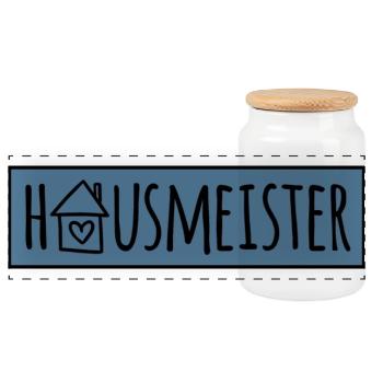 Hausmeister - Panorama Keksdose mit Holzdeckel - Weiß - Vorne