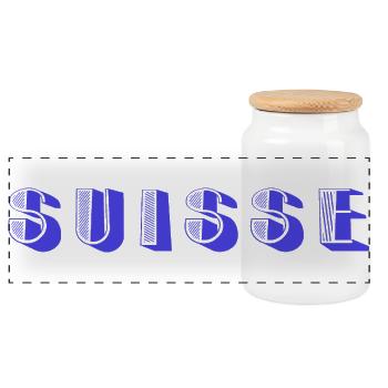 SUISSE. PAYS. GENEVE. SUISSE. HUMOUR. PAYS - Boîte à biscuits avec couvercle en bois - blanc - Devant