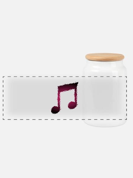 Musik Musiknote - Panorama Keksdose mit Holzdeckel - Weiß