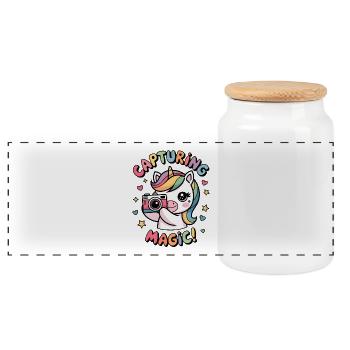 Capturer la magie ! - Boîte à biscuits avec couvercle en bois - blanc - Devant