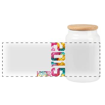 11TH BIRTHDAY LIMITED EDITION 2015 - Panoramic Cookie Jar with Wooden Lid - white - Front