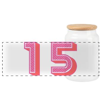 15. 15 ANS. 15e ANNIVERSAIRE. ANNIVERSAIRE 15 ANS. - Boîte à biscuits avec couvercle en bois - blanc - Devant