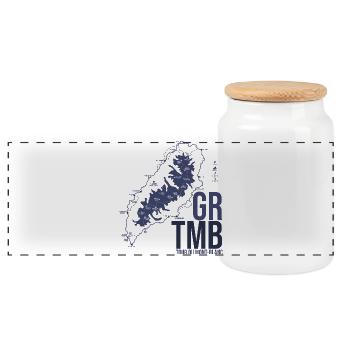 Tour du Mont Blanc GR TMB Trek Randonnée Alpes - Boîte à biscuits avec couvercle en bois - blanc - Devant