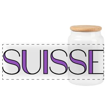 SUISSE. PAYS. GENEVE. HUMOUR. PAYS. DRAPEAU - Boîte à biscuits avec couvercle en bois - blanc - Devant