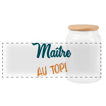 MASTER - Panoramic Cookie Jar with Wooden Lid - white - Front