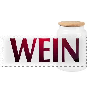 Wein - Panorama Keksdose mit Holzdeckel - Weiß - Vorne