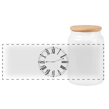 Roman clock - Panoramic Cookie Jar with Wooden Lid - white - Front