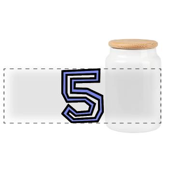 5. 5 YEARS - Panoramic Cookie Jar with Wooden Lid - white - Front