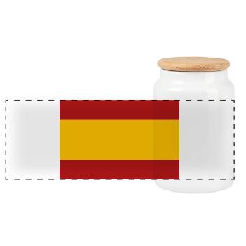SPANISCHE FLAGGE - Panorama Keksdose mit Holzdeckel - Weiß - Vorne