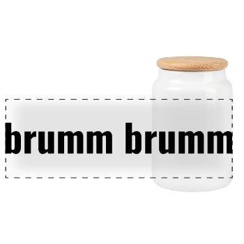 hum hum - Boîte à biscuits avec couvercle en bois - blanc - Devant