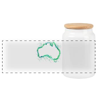 Australien - Panorama Keksdose mit Holzdeckel - Weiß - Vorne